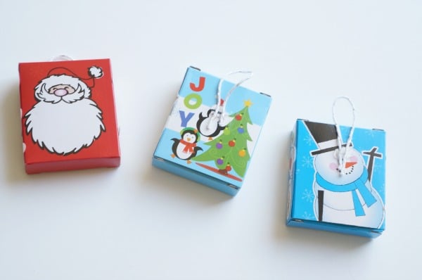 christmas cookie advent calendar strings on boxes
