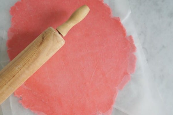 christmas pinwheel cookies roll in waxed paper