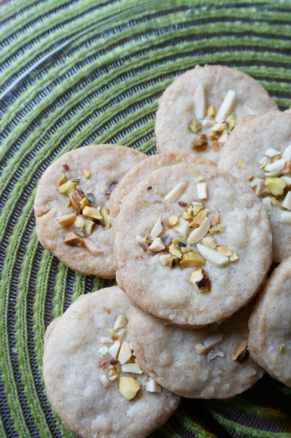 diwali cardamom pistachio almond cookies