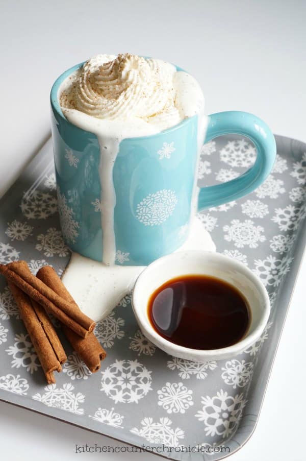vanilla steamed milk with whipped cream