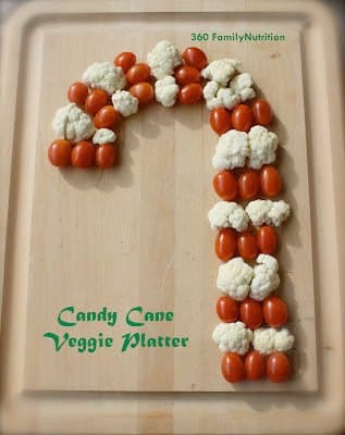 vegetable candy cane platter