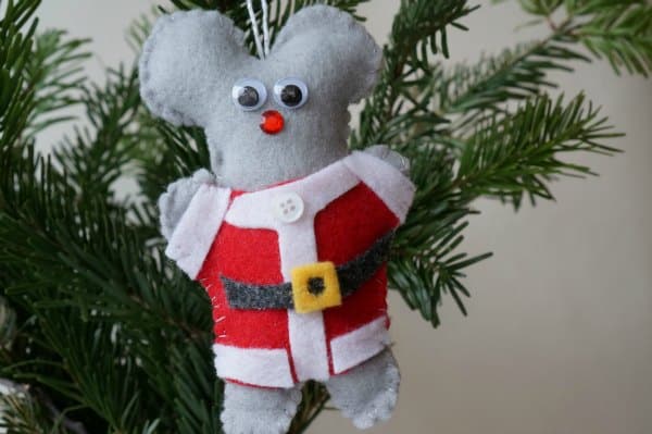 felt mouse ornament