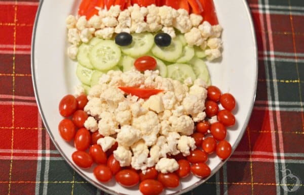 santa vegetable tray