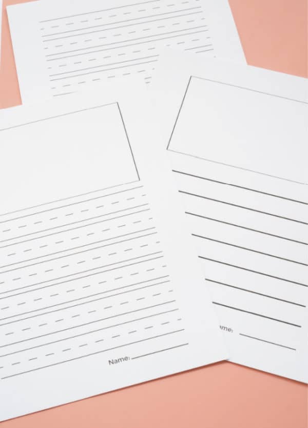 Free Printable Writing Pages for Kids - 4 Different Styles