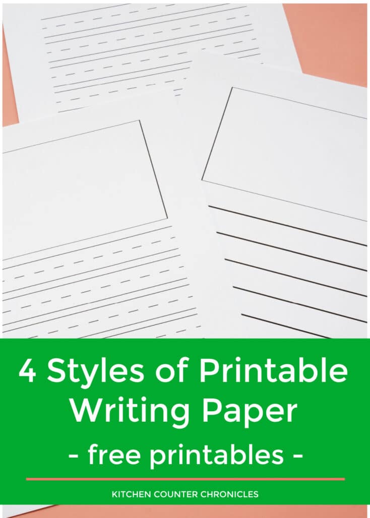 Printable Writing Paper for Kids- Twenty Versions of Lined Paper to Print -  The Kitchen Table Classroom