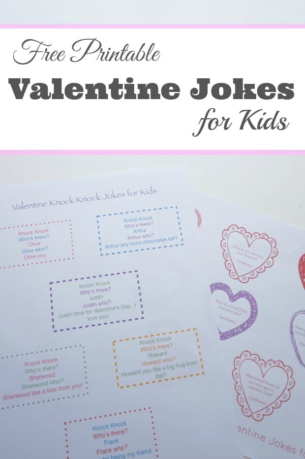 Silly Valentine's Day Jokes for Kids A Free Printable