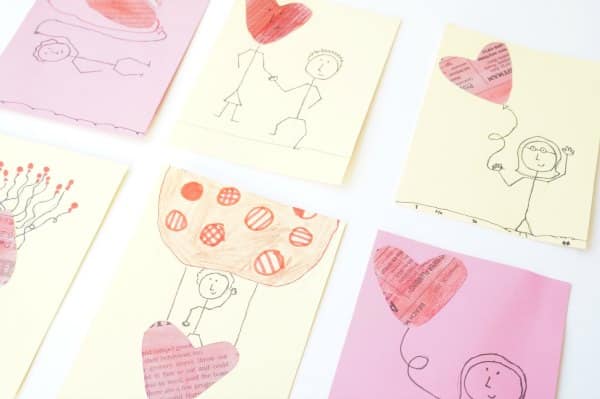 newspaper heart valentine cards