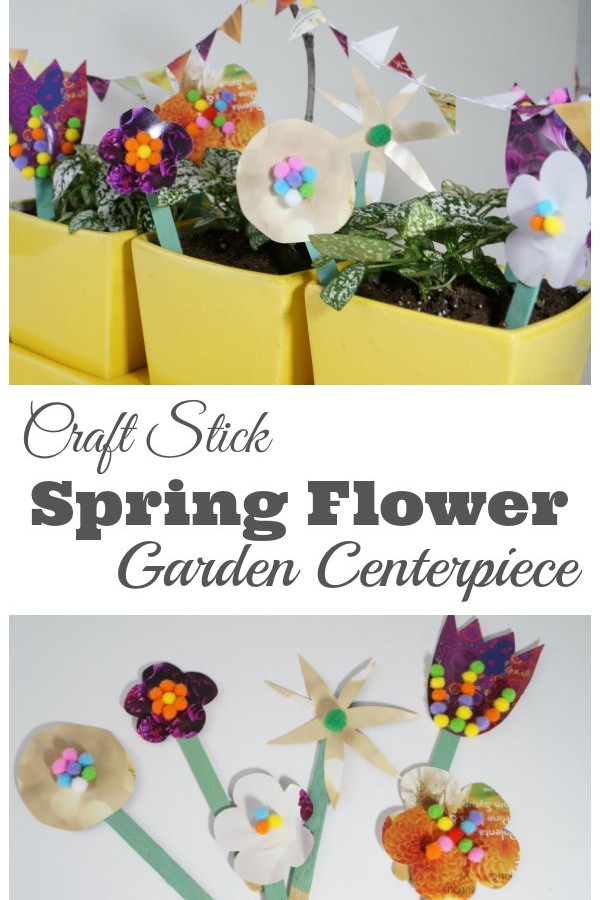Craft Stick Flower Garden Centerpiece