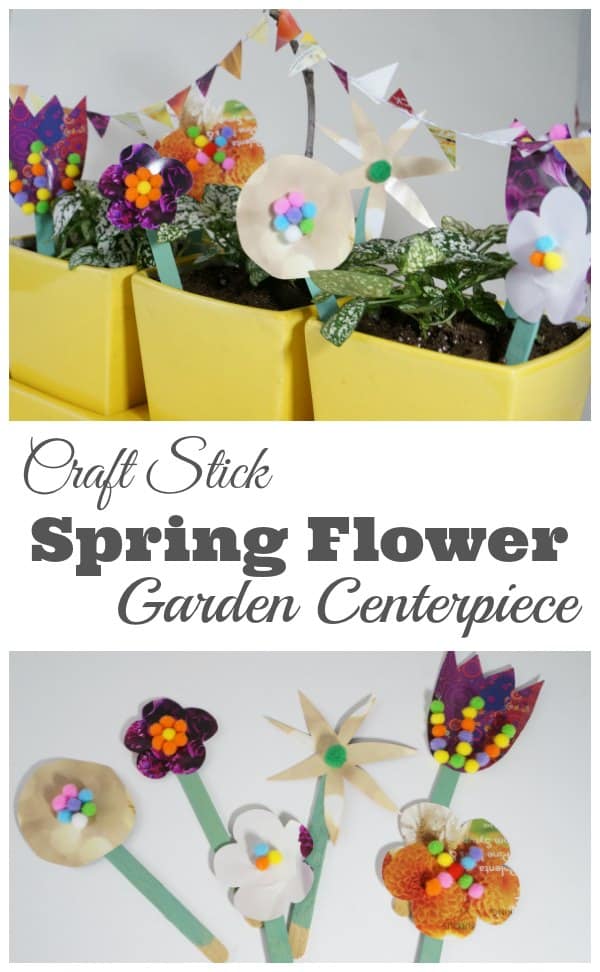 Craft Stick Flower Garden Centerpiece