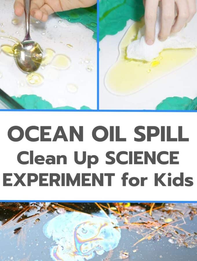 ocean oil spill clean up experiment for kids
