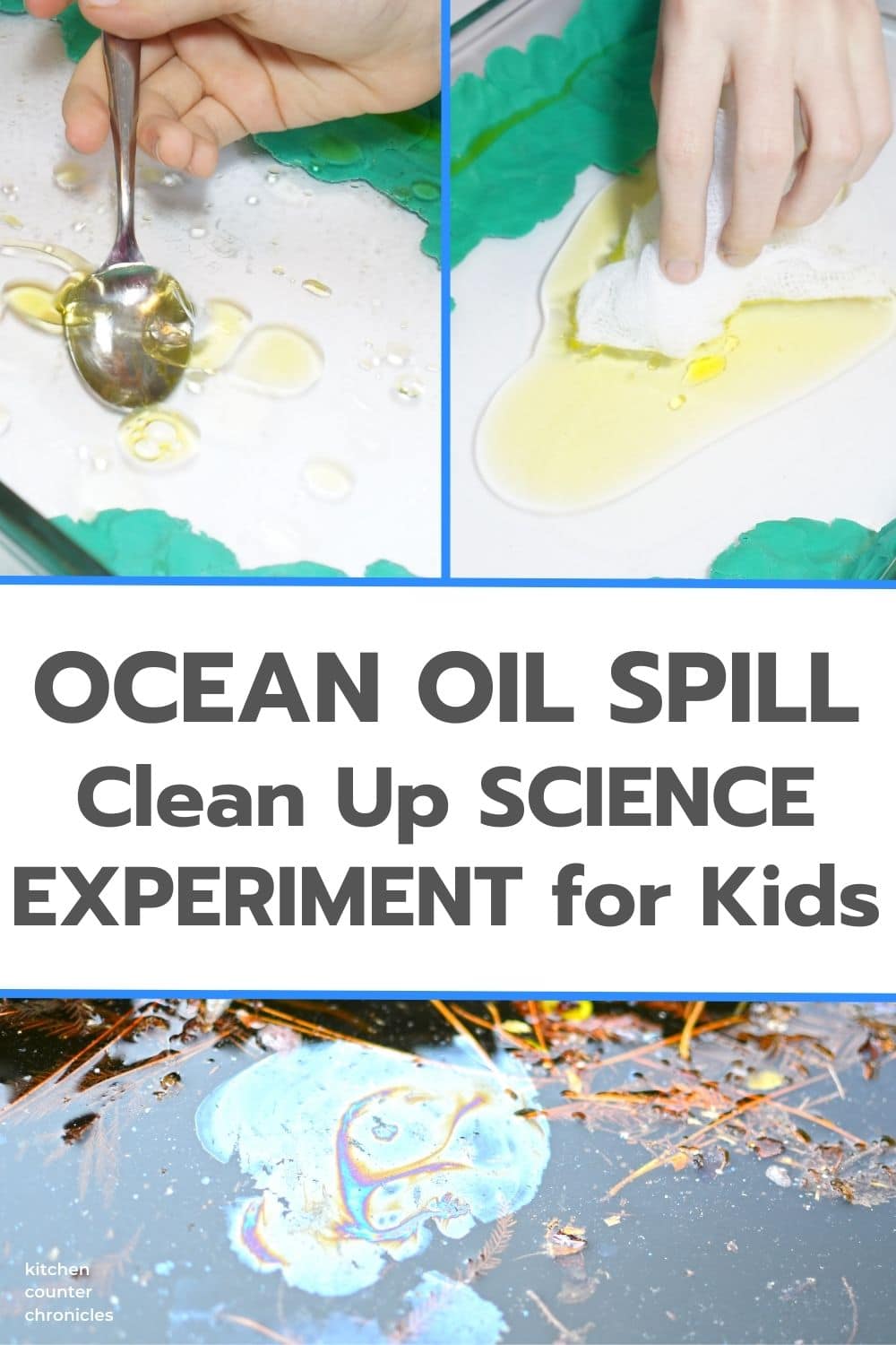 ocean oil spill clean up experiment for kids