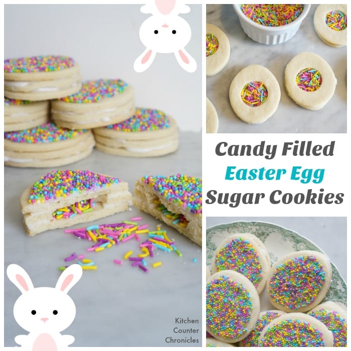 candy filled easter egg sugar cookies