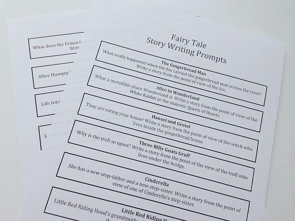 fairy tale story writing prompts in a jar