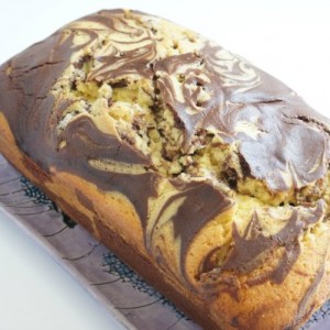 marble pound cake baked