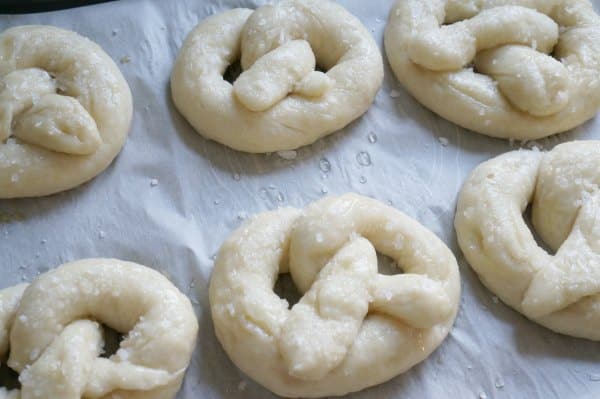 soft pretzels boiled with salt