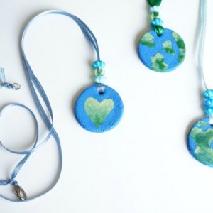 Earth Day Necklace Craft painted