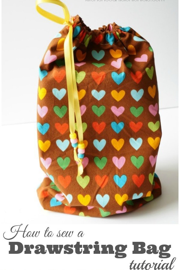 How to Sew a Drawstring Bag Tutorial