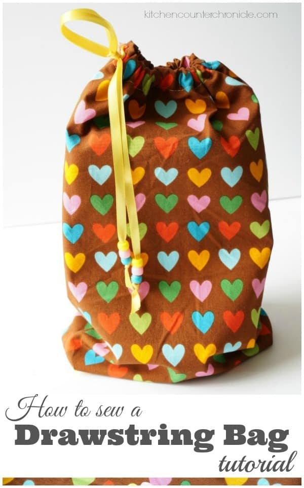 How to Sew a Drawstring Bag Tutorial