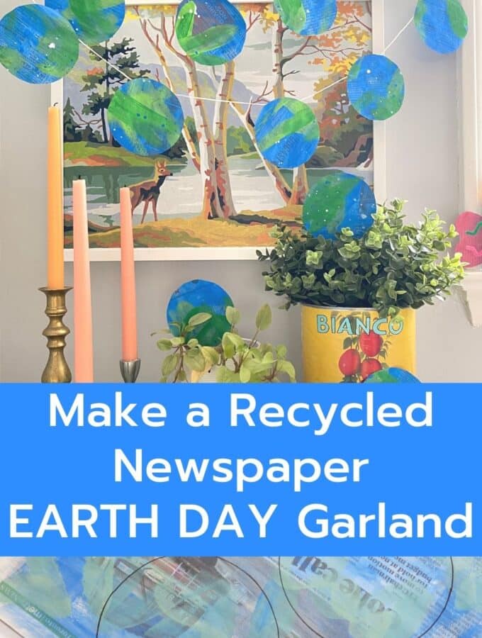 How to Make Recycled Newspaper Earth Day Garland with title