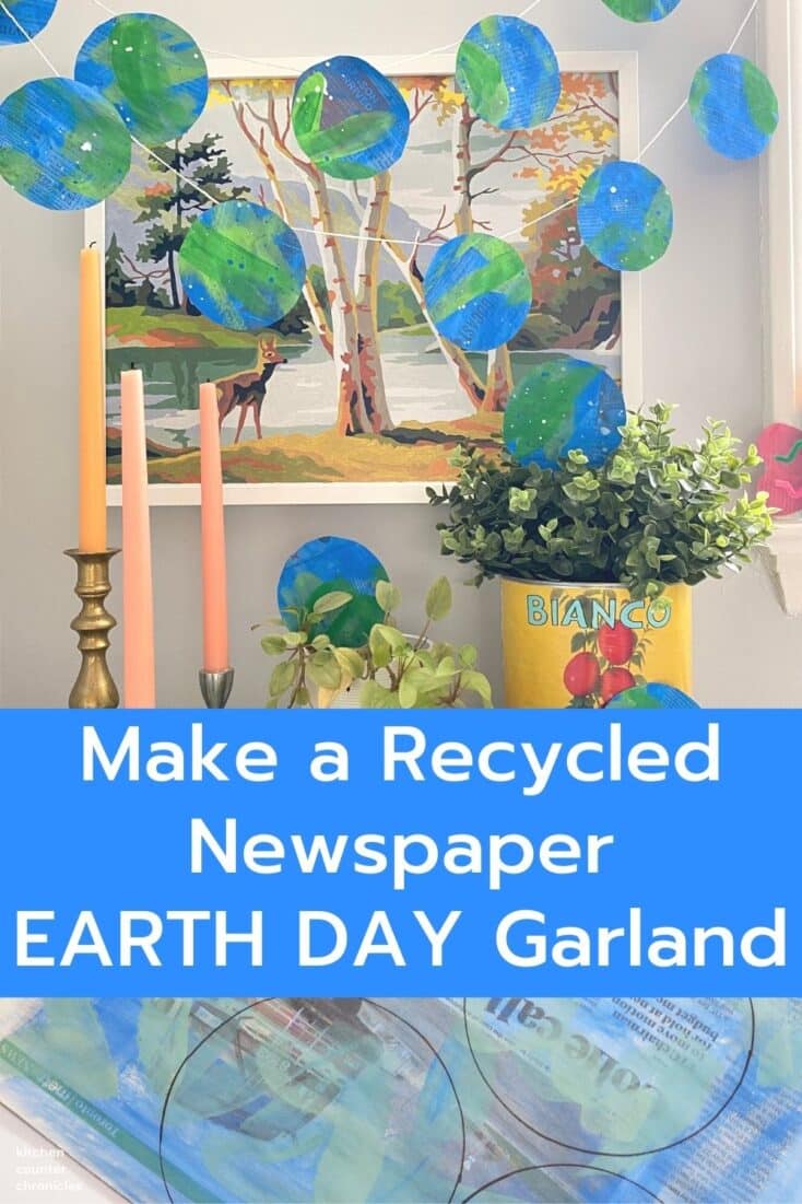 How to Make Recycled Newspaper Earth Day Garland with title