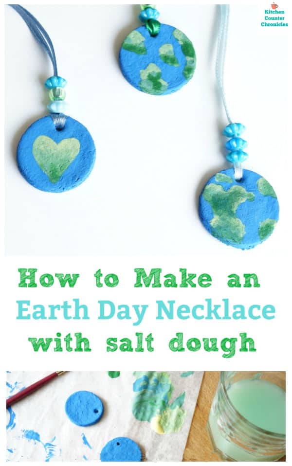 earth day necklace salt dough