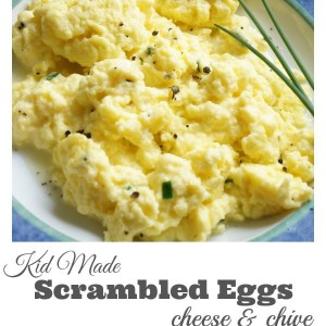 Kid Made Cheesy Chive Scrambled Eggs