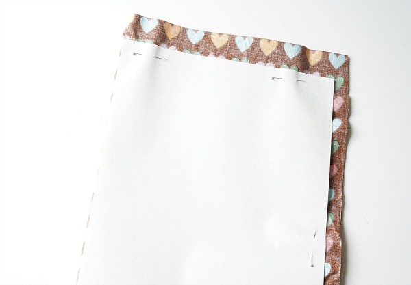 drawstring bag pattern pinned
