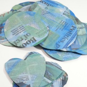 Earth Day craft recycled newspaper circles