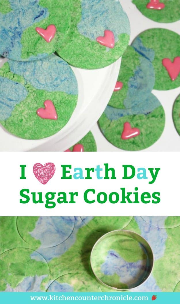 Bake up a batch of Earth Day sugar cookies. Perfect for classroom parties or sharing with friends. Simple recipe that kids will love to help make. #earthday #EarthDayActivities #EarthDayRecipe #GreenLivingIdeas #EcoKids #SugarCookies #EarthActivities #EarthDayforKids #KidsintheKitchen
