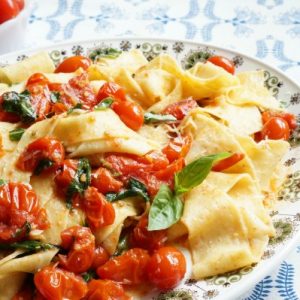 Homemade Pappardelle with Cherry Tomato Sauce