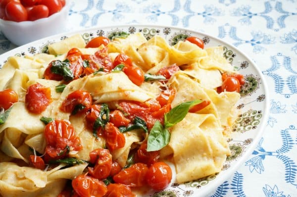 Homemade Pappardelle with Cherry Tomato Sauce