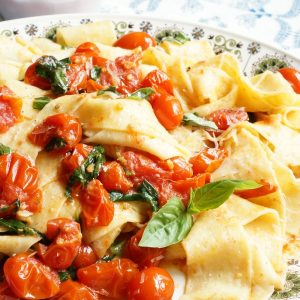 Homemade Pappardelle with Cherry Tomato Sauce