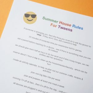 summer house rules for kids