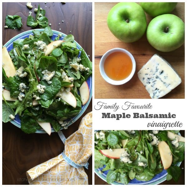 Maple Balsamic Vinaigrette Recipe with apples and blue cheese