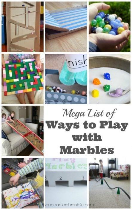 MEGA List of Ways to Play with Marbles - Take a simple bag of marbles and build, create, learn and play. Fun activities and art projects for kids of all ages | Kid Activities | Simple Play Ideas for Kids |