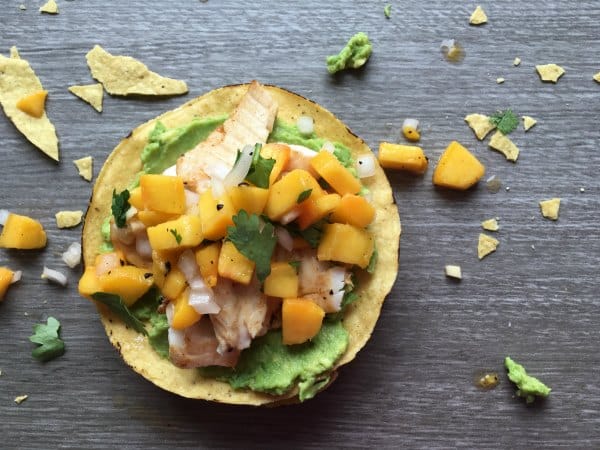 Fish Tostadas with Peach Salsa