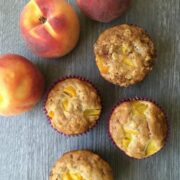 Honey and Oat Peach Muffins