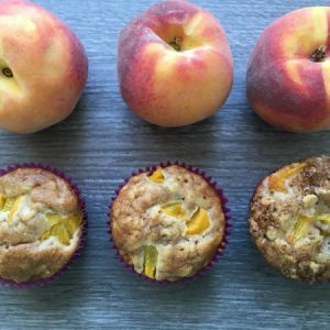 oat and honey peach muffins