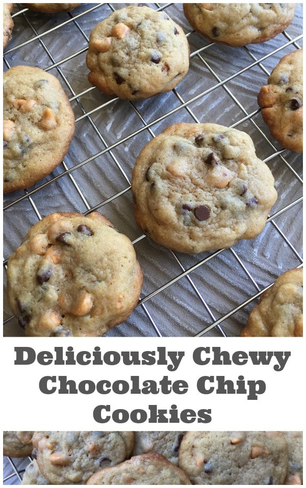 Deliciously Chewy Chocolate Chip Cookies - What's the secret to chewy chocolate chip cookies? Check out this recipe to find out. Bake up a batch and try not to eat the entire batch in one sitting...seriously. | Chocolate Chip Cookie Recipe | Cookie Recipe | Chocolate Recipe | 