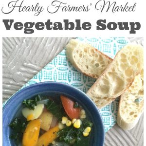 Hearty Farmers' Market Vegetable Soup - Pick up the vegetables at your local market and pull together a hearty vegetable soup that your entire family will love | Vegetable Soup Recipe | Family Friendly Recipe | Soup Recipe |