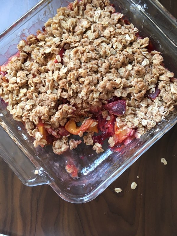 Nectarine Crisp with Plums