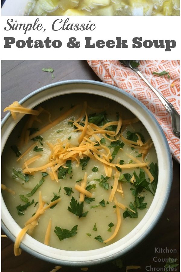 Deliciously simple potato and leek soup - Not sure what to make for dinner after a busy day at the hockey rink? You only need a few ingredients and 30 minutes to make this soup. | Soup Recipe | Potato Recipe | Lunch Recipe |