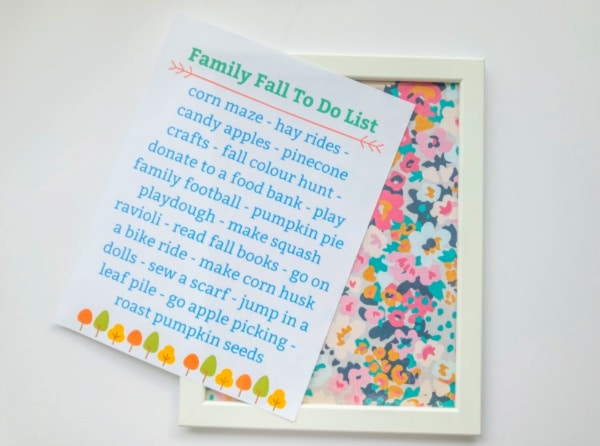 fall to do list printable with frame