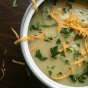 Potato and Leek Soup in bowl