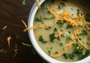 Potato and Leek Soup in bowl