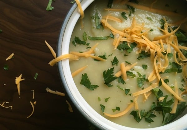Potato and Leek Soup in bowl