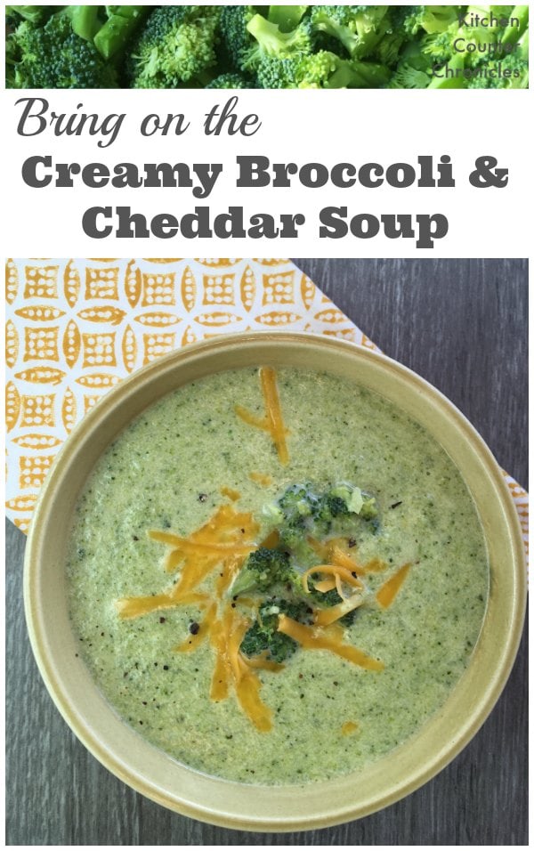 Creamy Broccoli and Cheddar Soup - A deliciously simple recipe that the entire family will love. Using reduced fat cream and vegetable stock makes this soup a healthy dinner option | Vegetarian Recipe | Family Dinner Recipe | Soup Recipe | Broccoli Recipe |