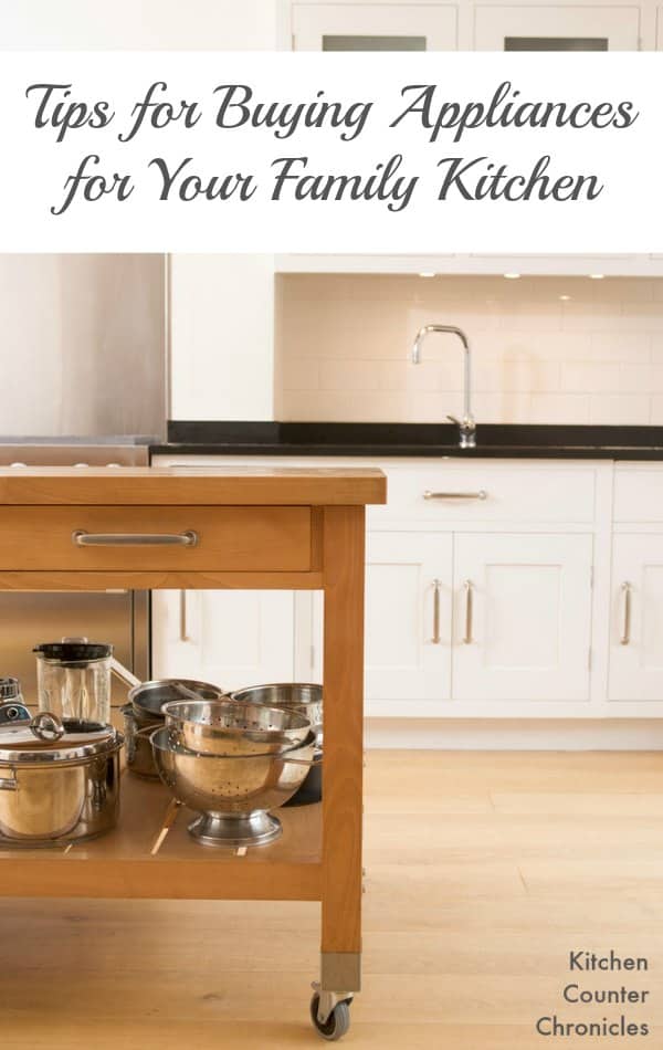 Tips for Buying Kitchen Appliances for Your Family Kitchen - We've put together a few things to consider before you make the BIG purchase or kitchen appliances. Have you thought about all of these things? The who, what, where and how of appliance shopping. | Home Tips | Kitchen Tips | Family Tips | Homemaking Tips |