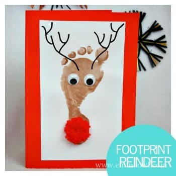 reindeer footprint card craft