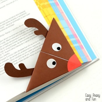 reindeer bookmark on corner of book page